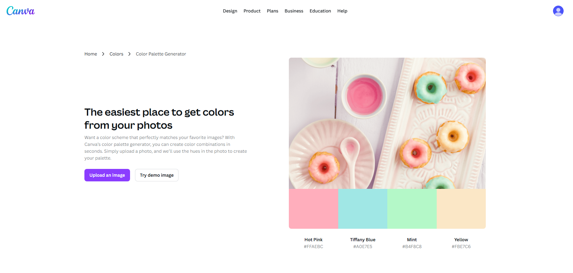 Générateur de palette de couleurs Canva