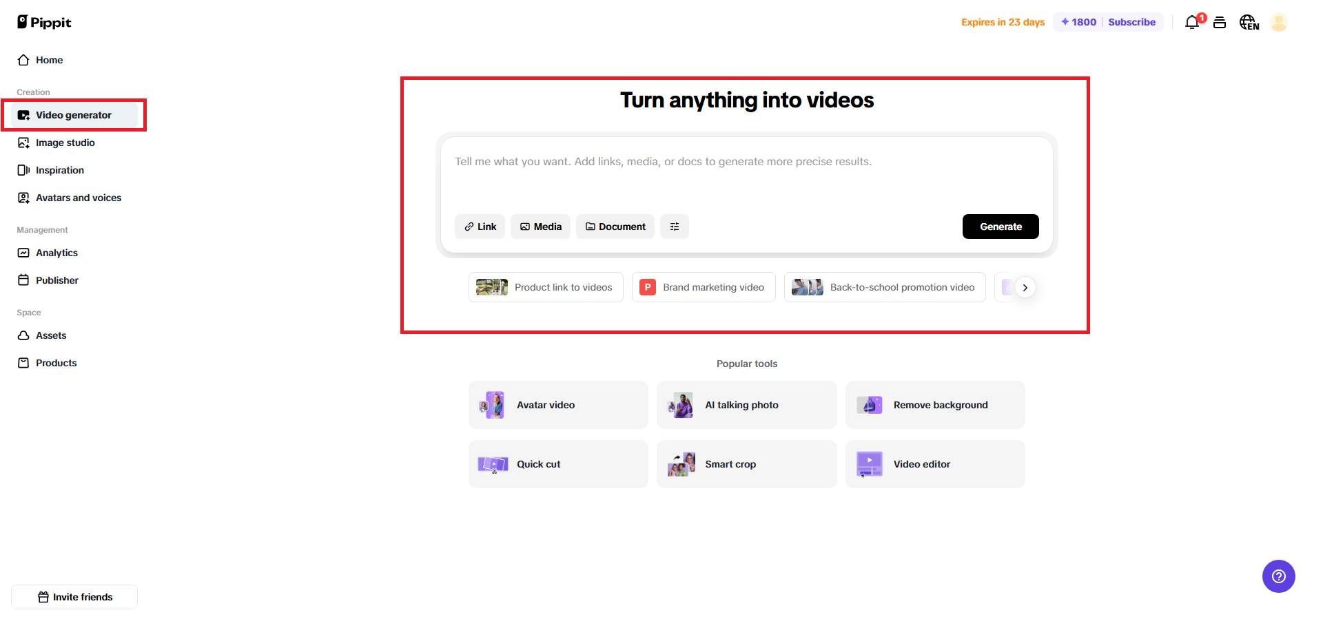 AI-powered video generation