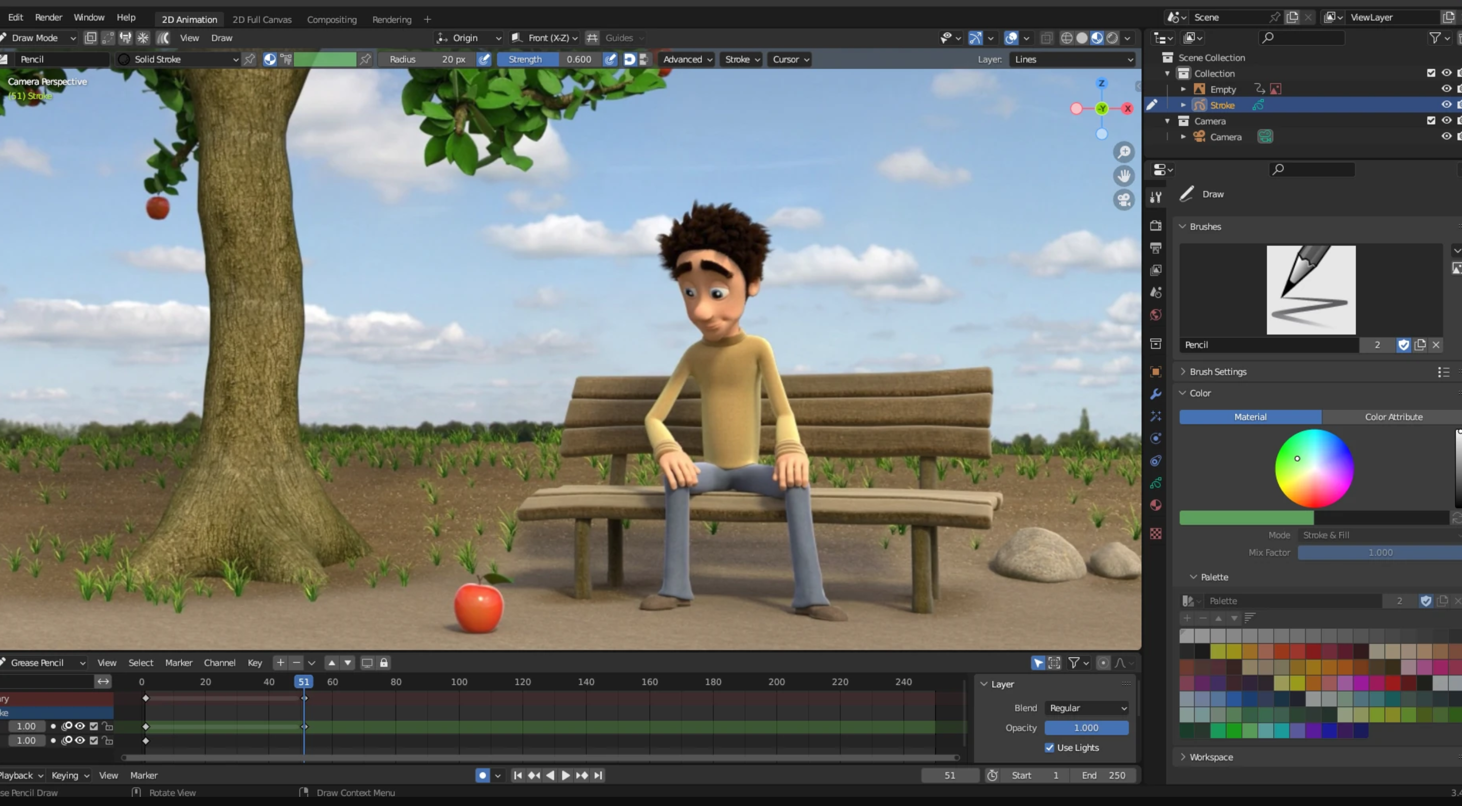 Antara muka video animasi 3d yang dicipta oleh alat Pengisar