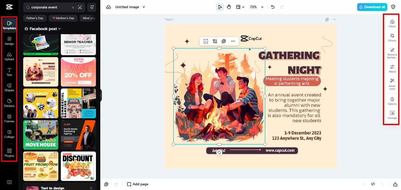 templates in Pippit