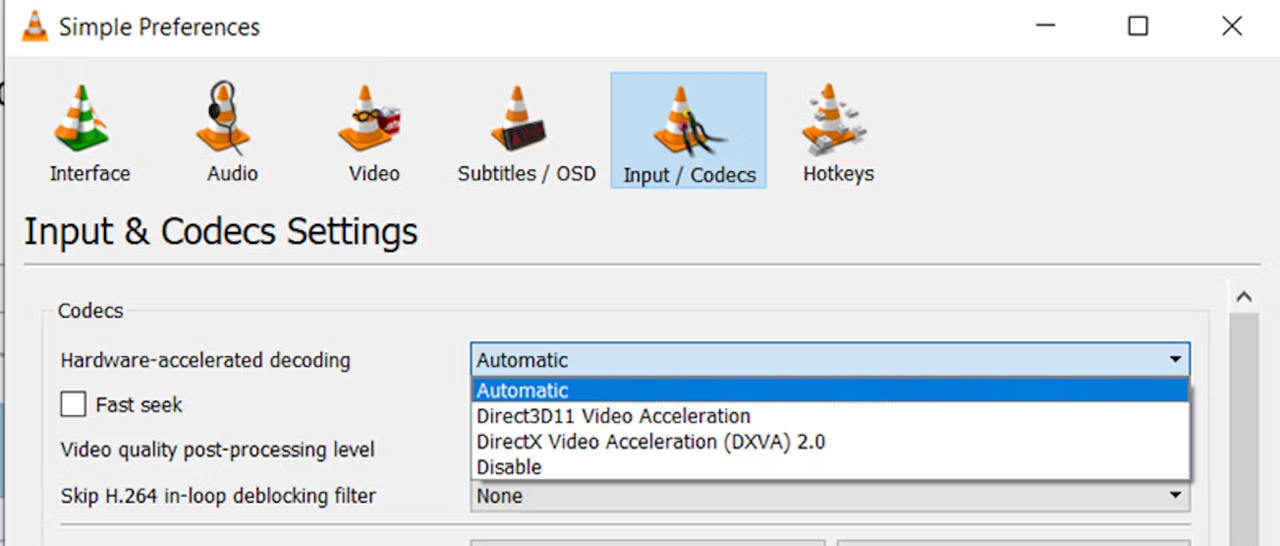 VLC media player interface