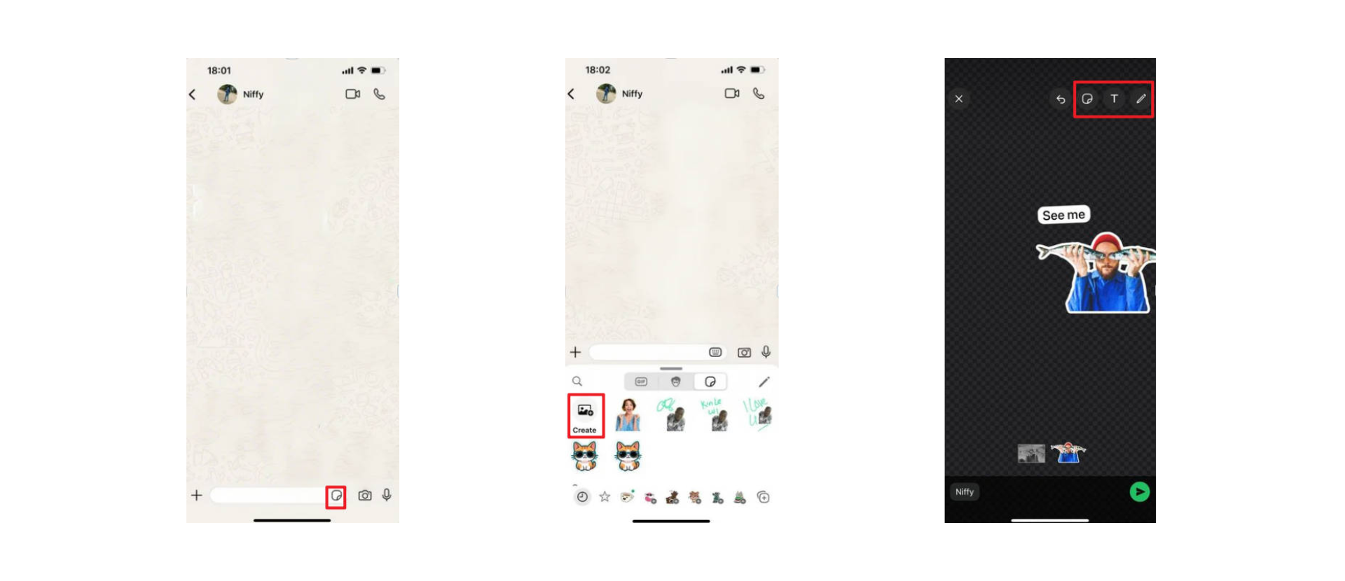 cara membuat stiker di WhatsApp iPhone