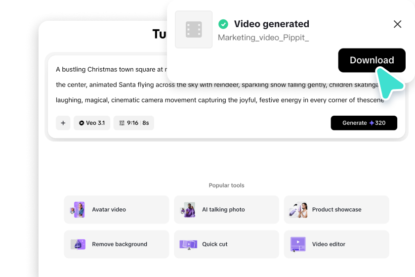 Enter prompt to create Christmas animation