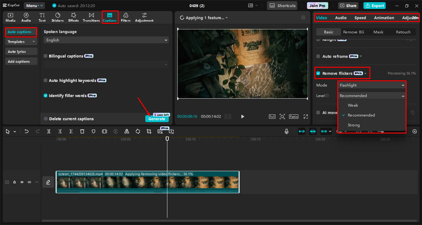 Verbessern Sie Ihre Bildschirmaufnahme im CapCut Desktop-Video-Editor
