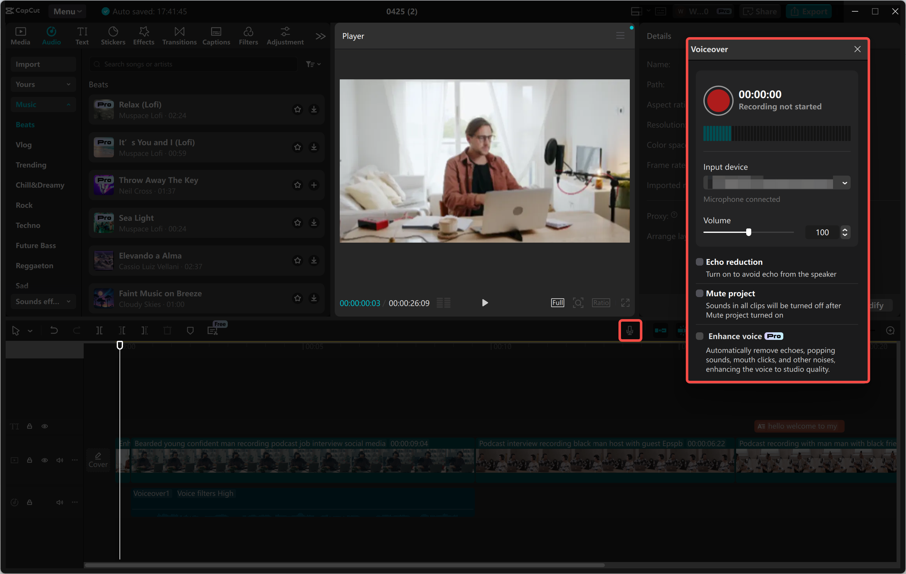 Nahrávání médií do editoru videa pro stolní počítače CapCut
