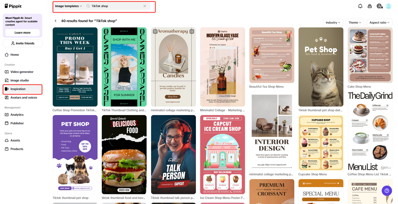 Sign up and access inspiration
