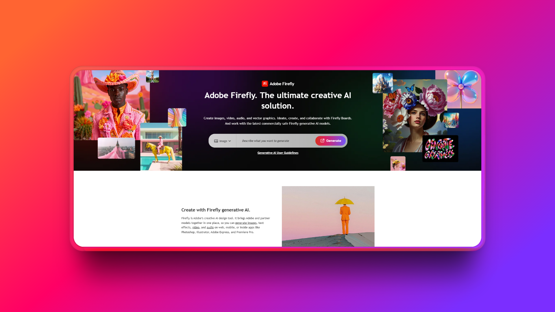 Adobe Firefly's official website