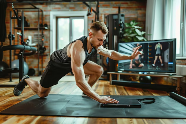 Fitness vlogger demonstrating workout