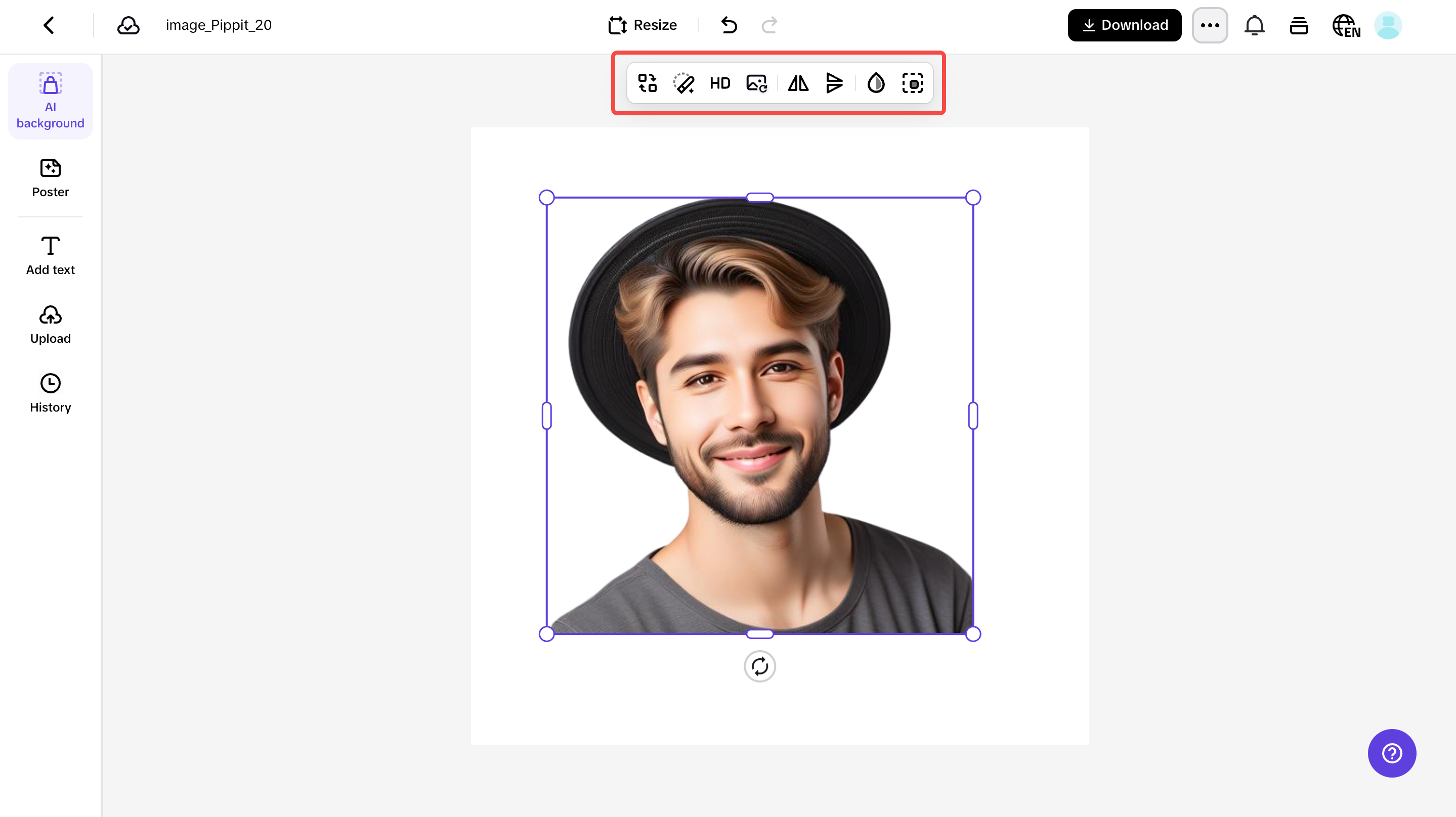 AI transparent background editor