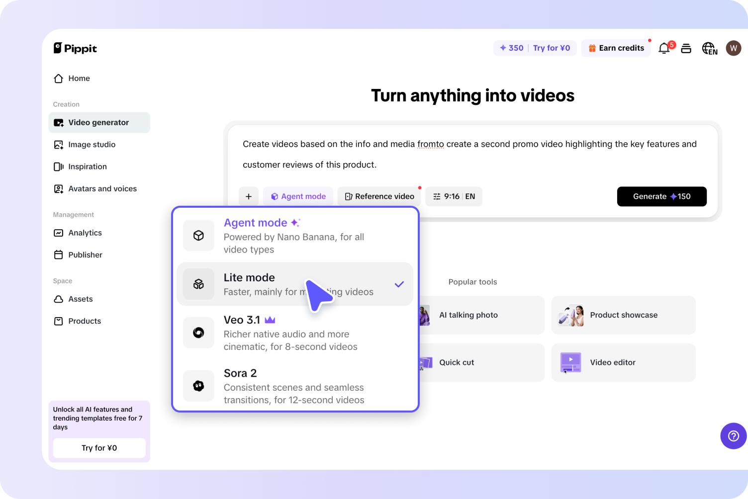 Turning idea into video
