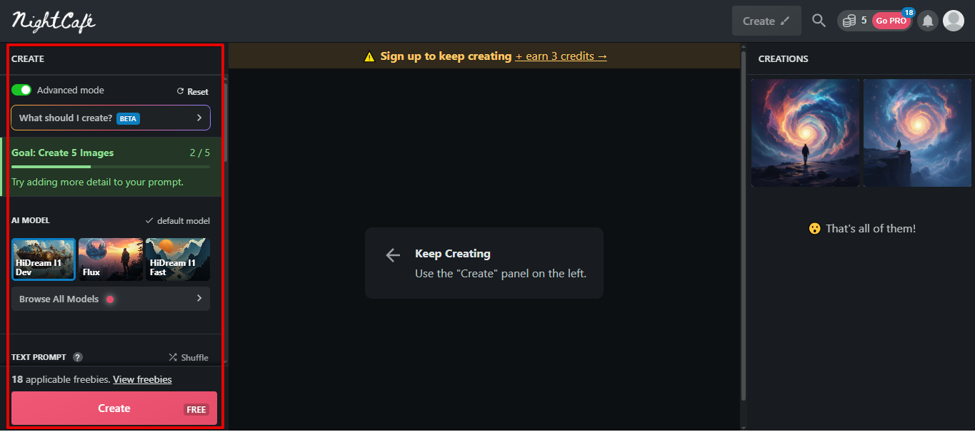 Generar con NightCafe