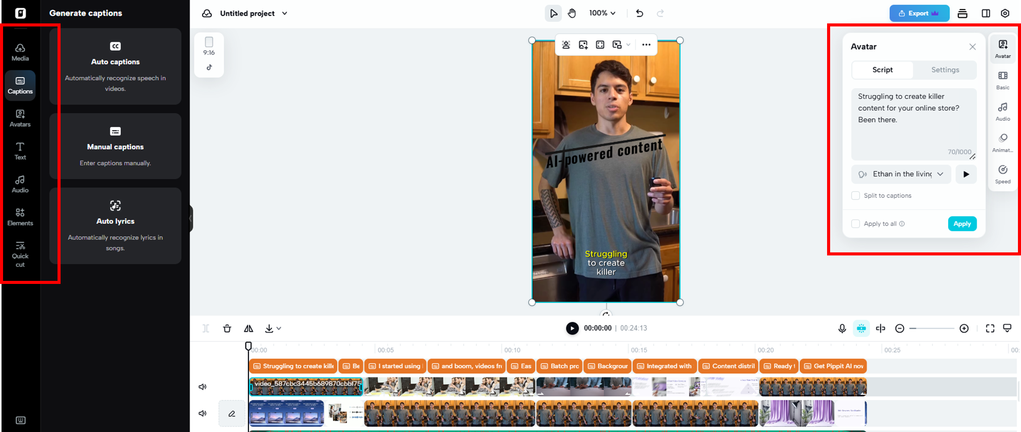 Pippit's advanced video editing tools