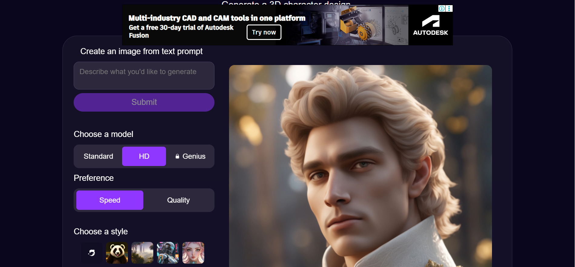 DeepAI - free character AI image generator