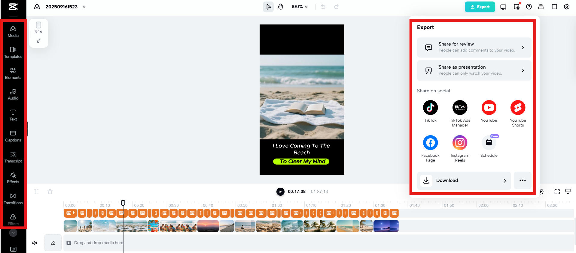 Export video