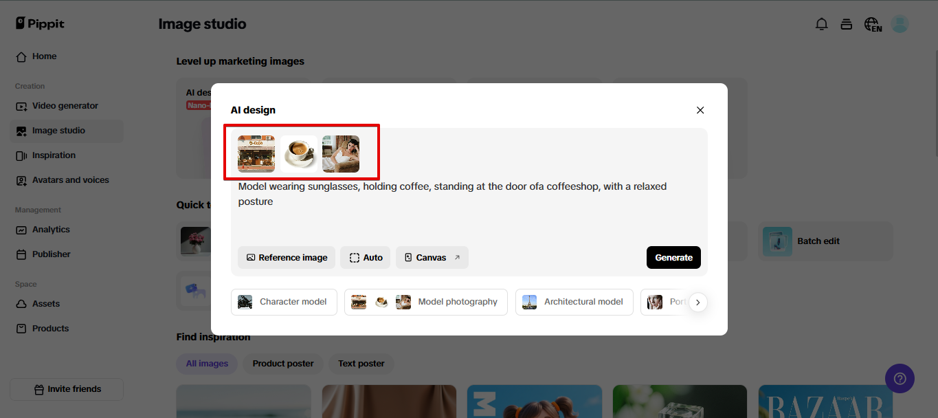 Soporte para múltiples entradas en Pippit