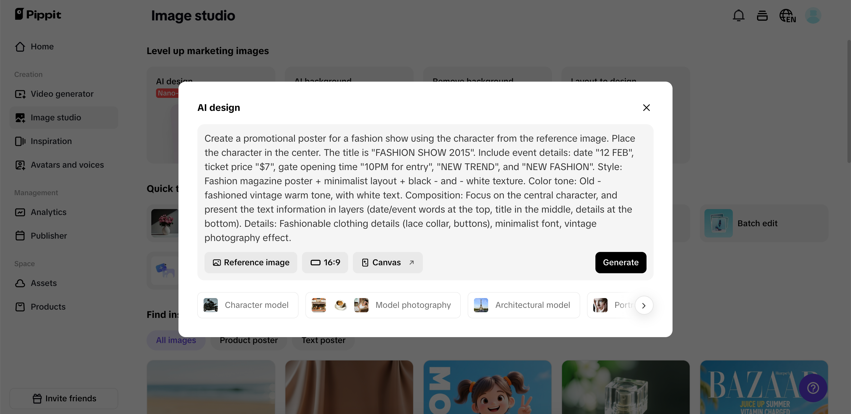 Hasilkan gambar dengan prompt