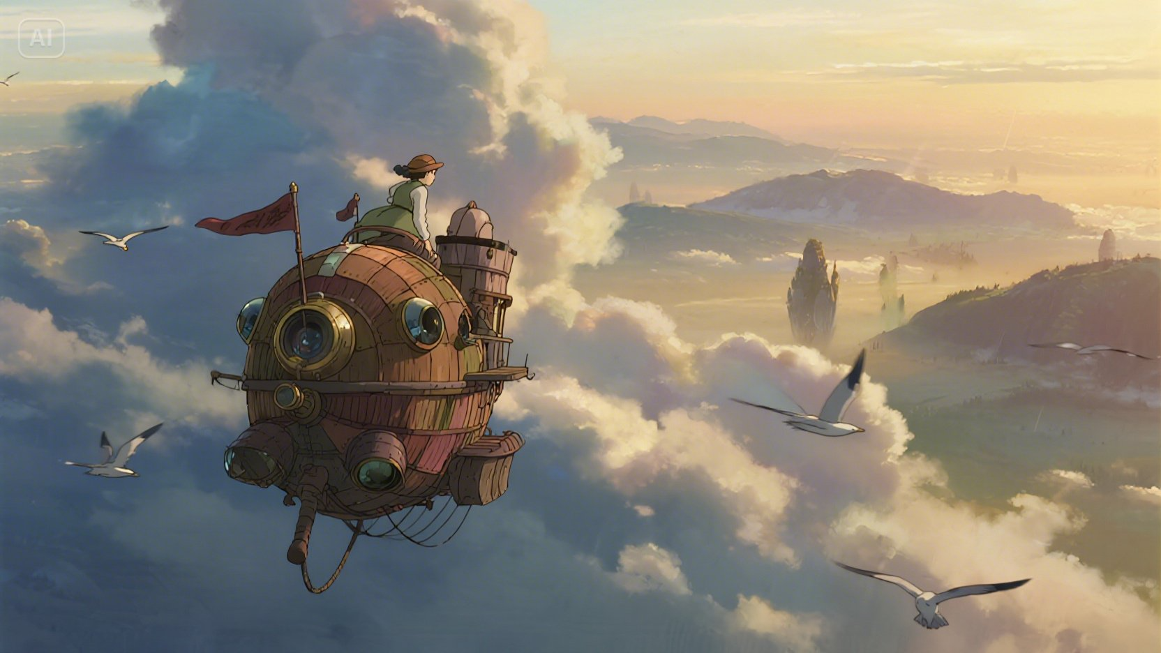 天空旅程：吉卜力藝術風格的AI