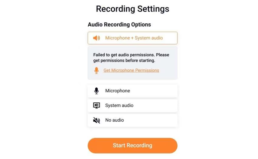 Starting a recording