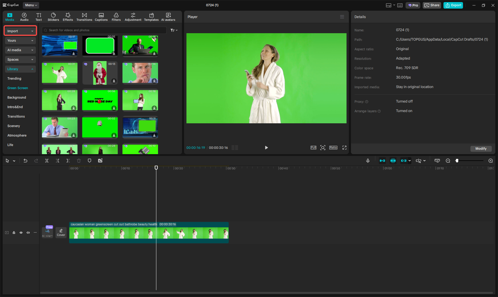 Exporting the video in CapCut