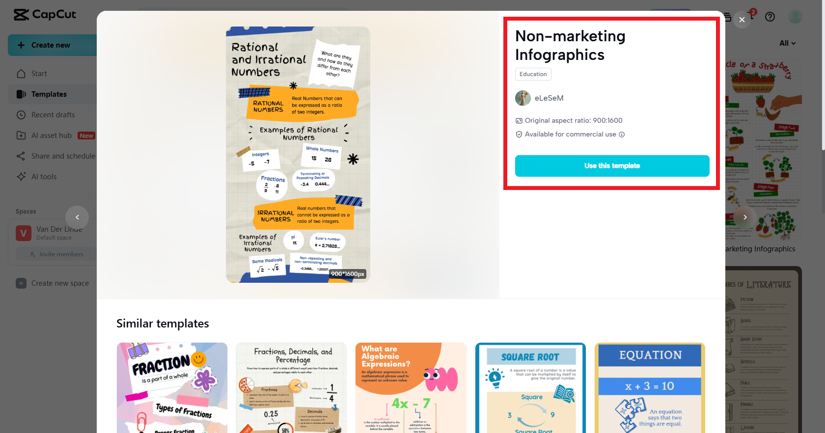 Utiliza tu plantilla de infografía seleccionada