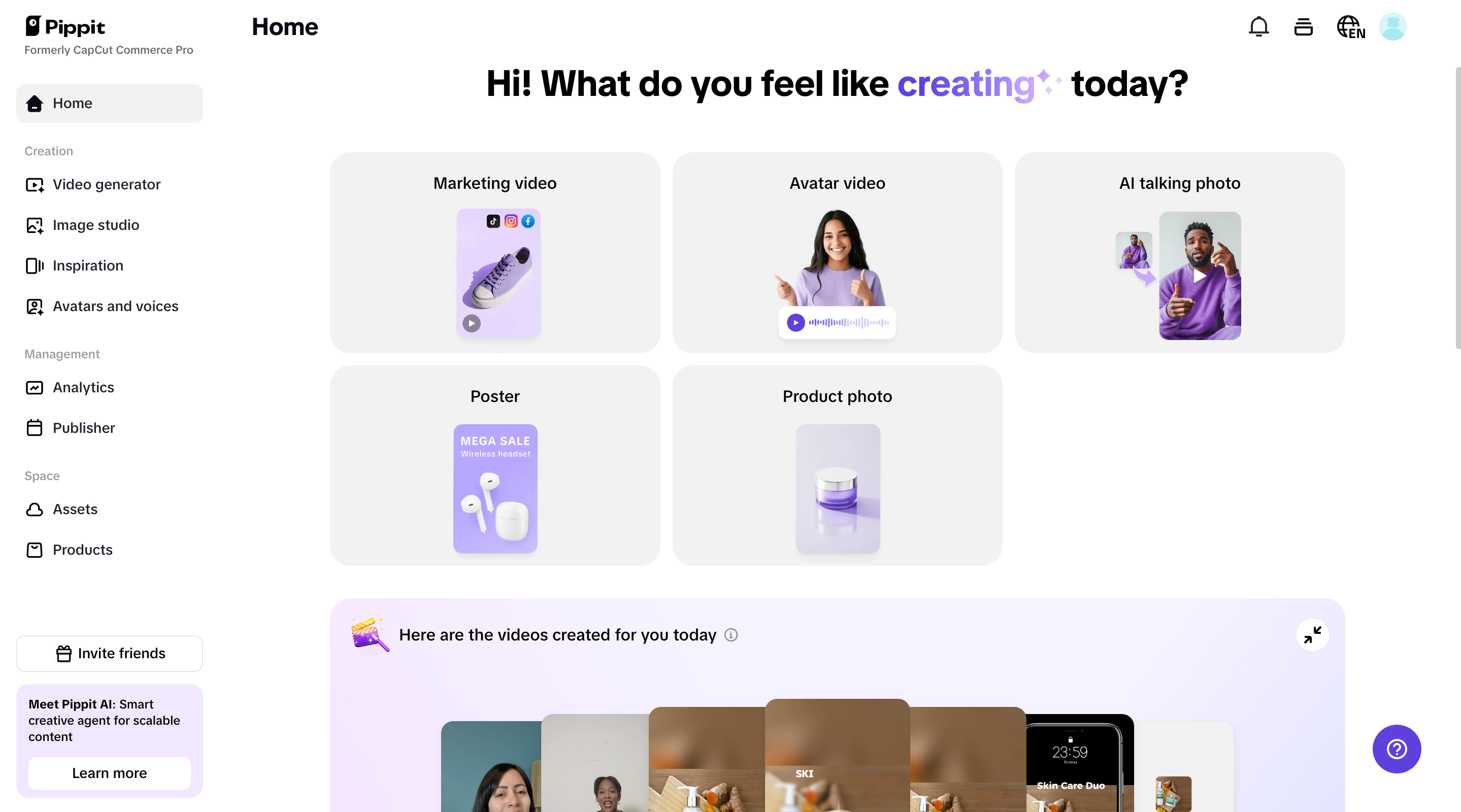 Pippit homepage