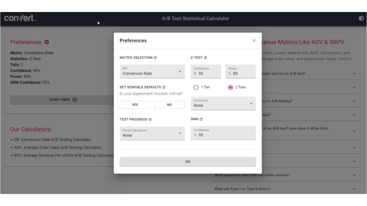 Convert's interface