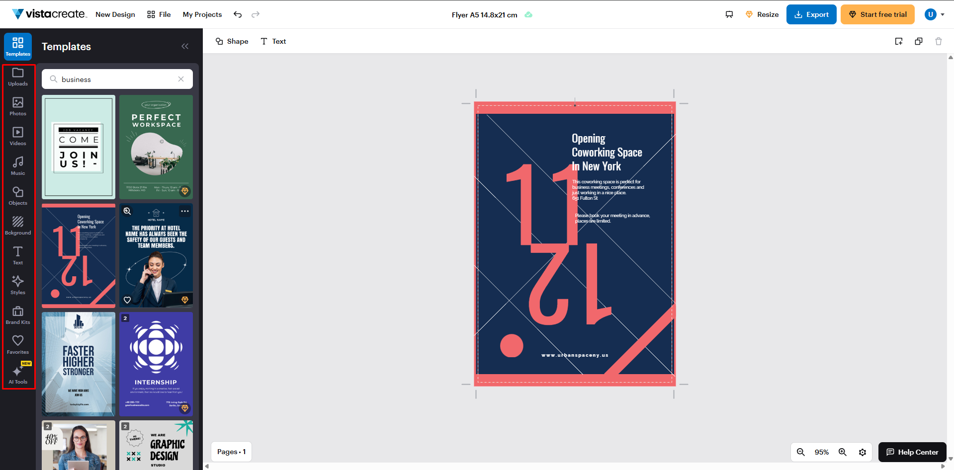 Using VistaCreate to make flyers for business