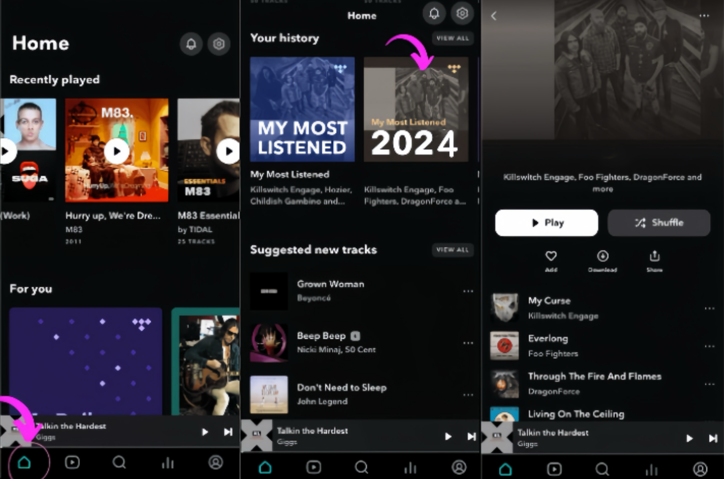 Mostrando como acessar o Tidal Rewind em um celular