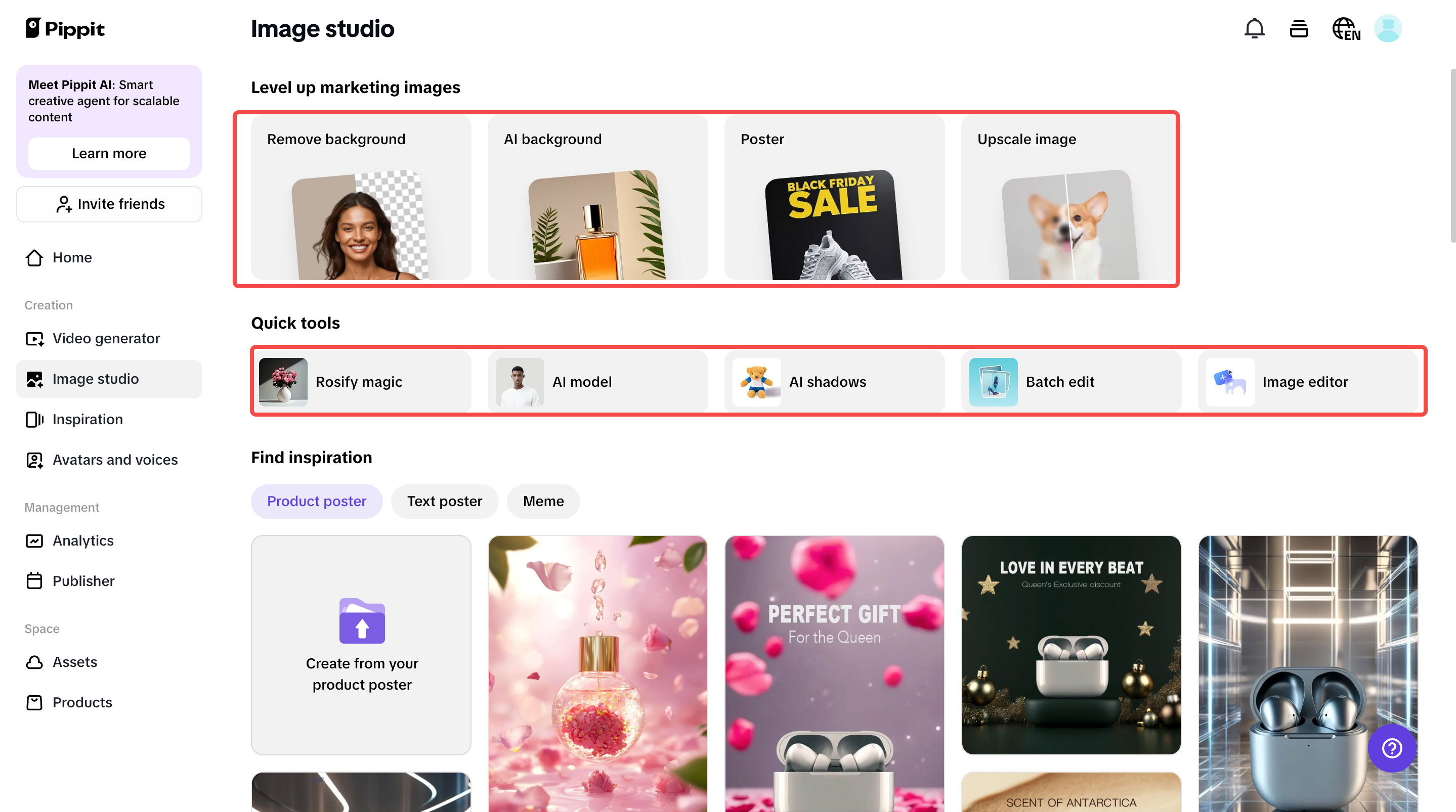 Pippit's AI-powered product images