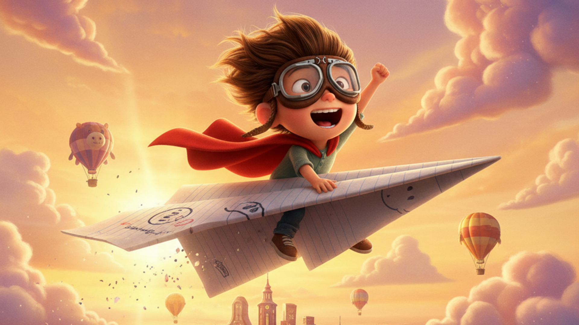 Plane adventure in Pixar style