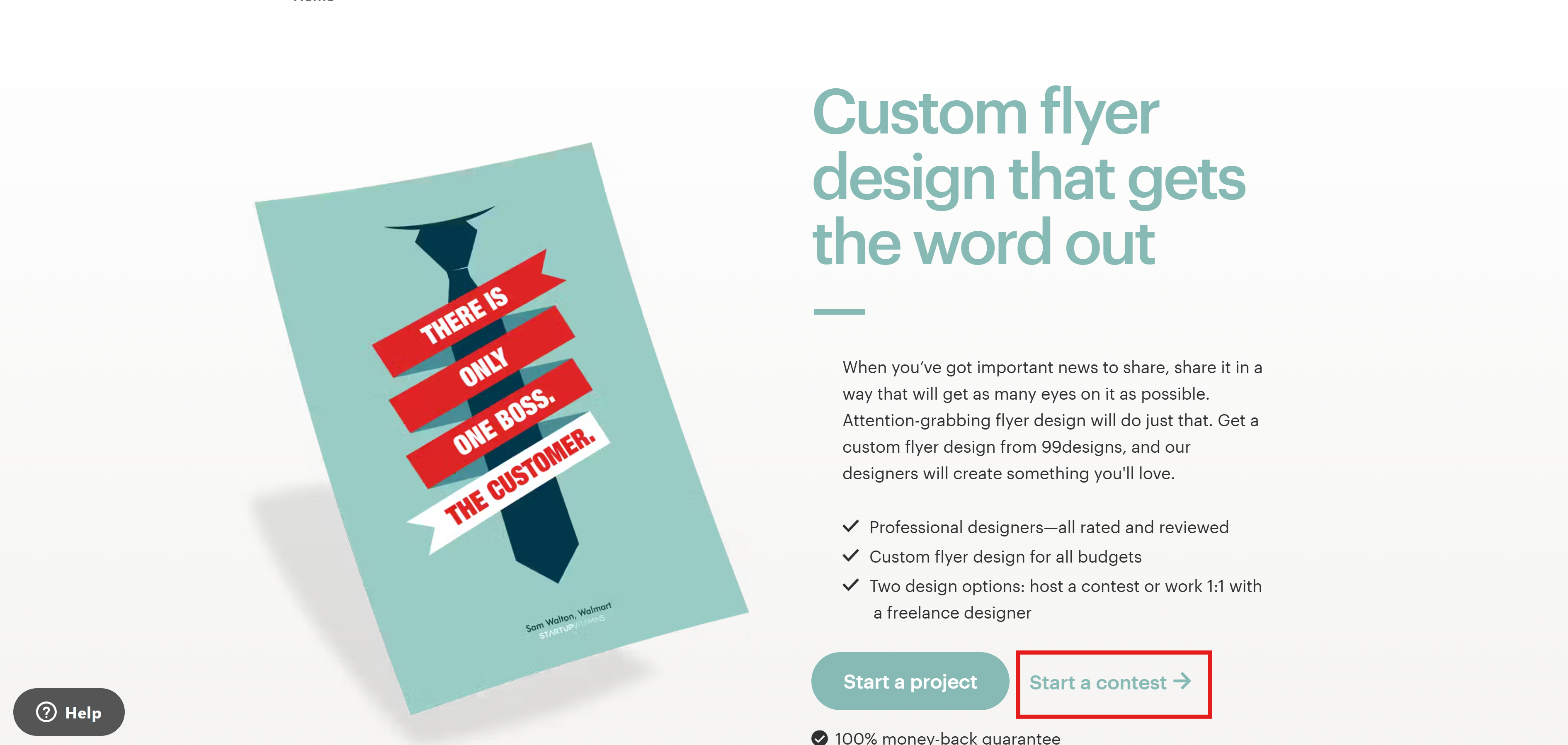 99designs : Lancez un concours pour la conception de flyers d'église