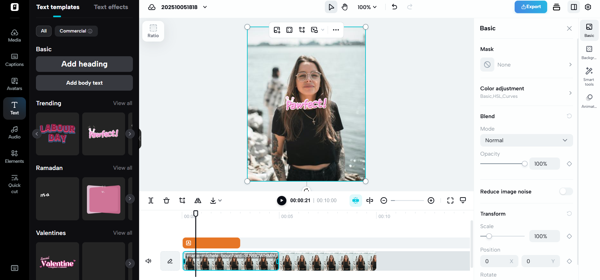 Highlight moments with captions & text