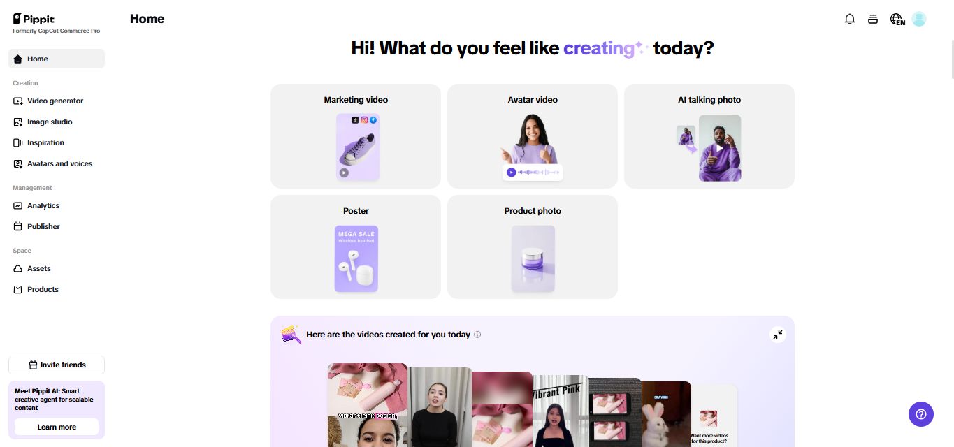 Pippit baby talk AI video generator