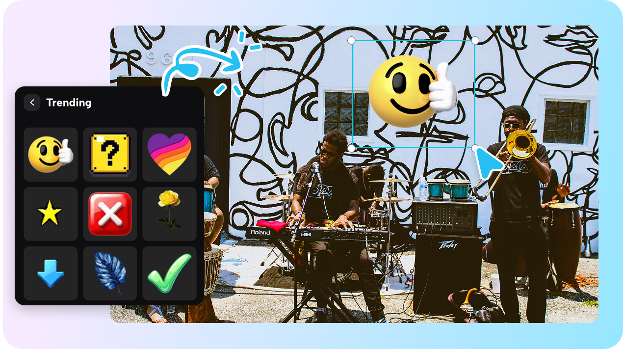 A video created with a music template going viral on social media, with many likes and shares.