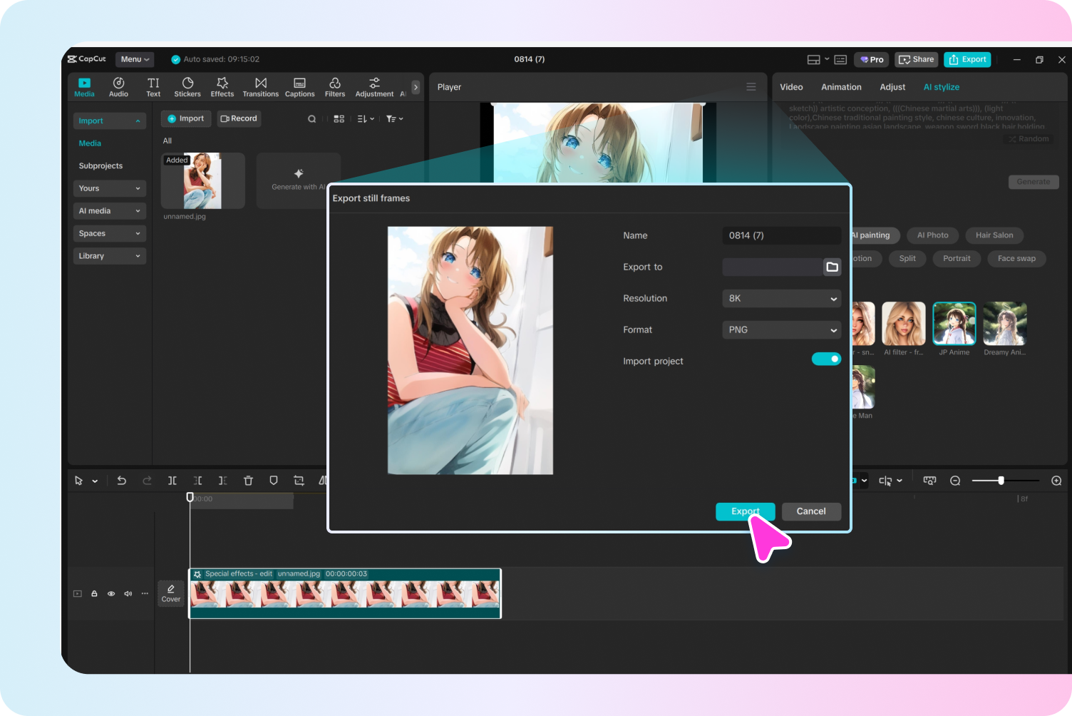 Download your AI image transformation