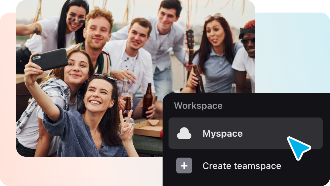 Secure cloud storage for organizing and sharing media