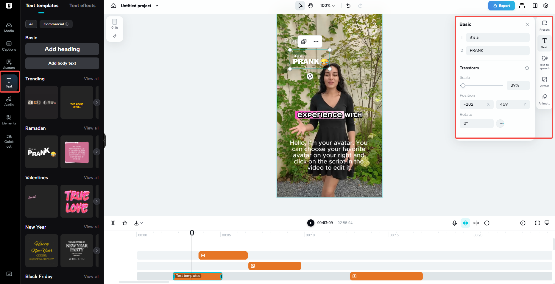 Pippit text library