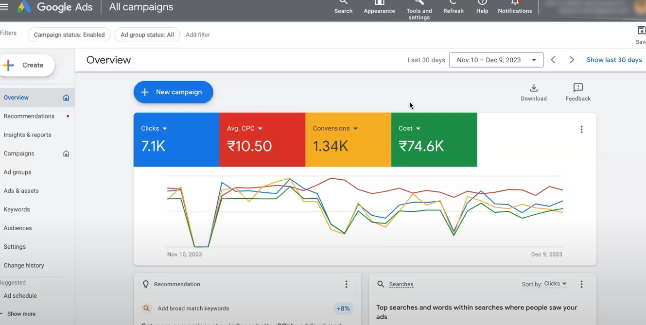 Google Ads interface
