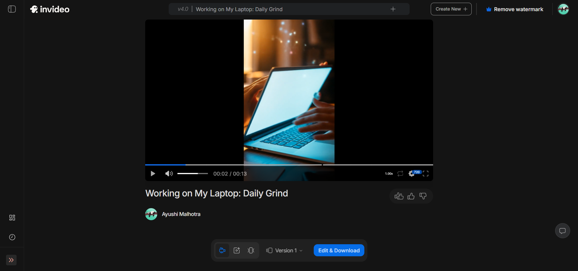 Interfaccia InVideo AI