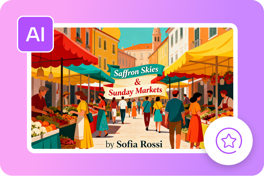 Etkileyici renkli kitap kapağı