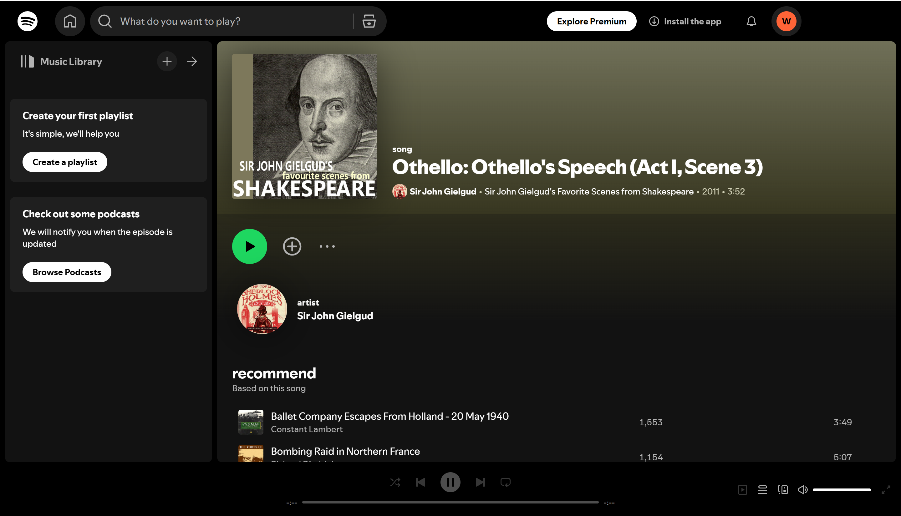 As 7 músicas mais antigas do Spotify: Clássicos imperdíveis: Othello Speech (1892)