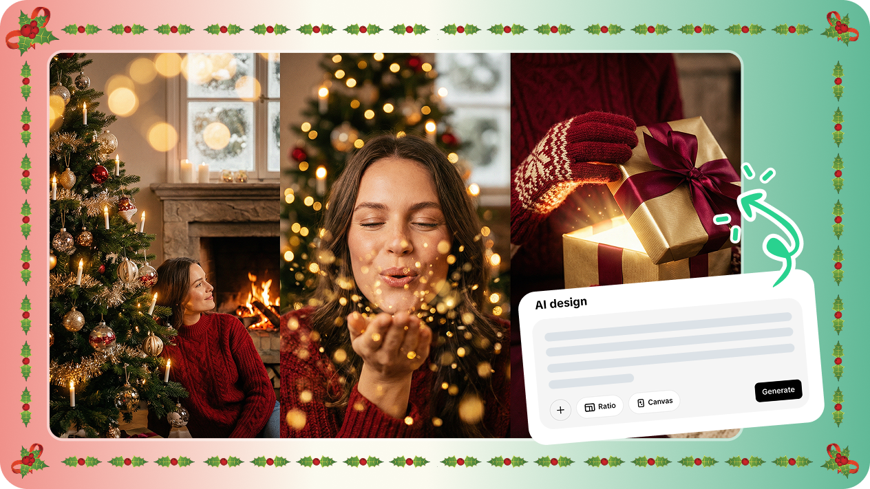 Christmas 3-panel photo creation