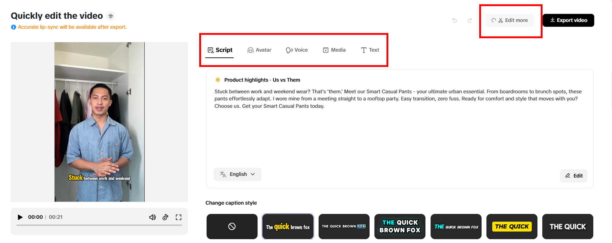 對您的影片進行任何快速變更