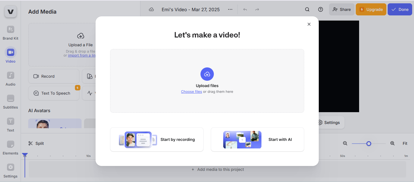 Upload your media
