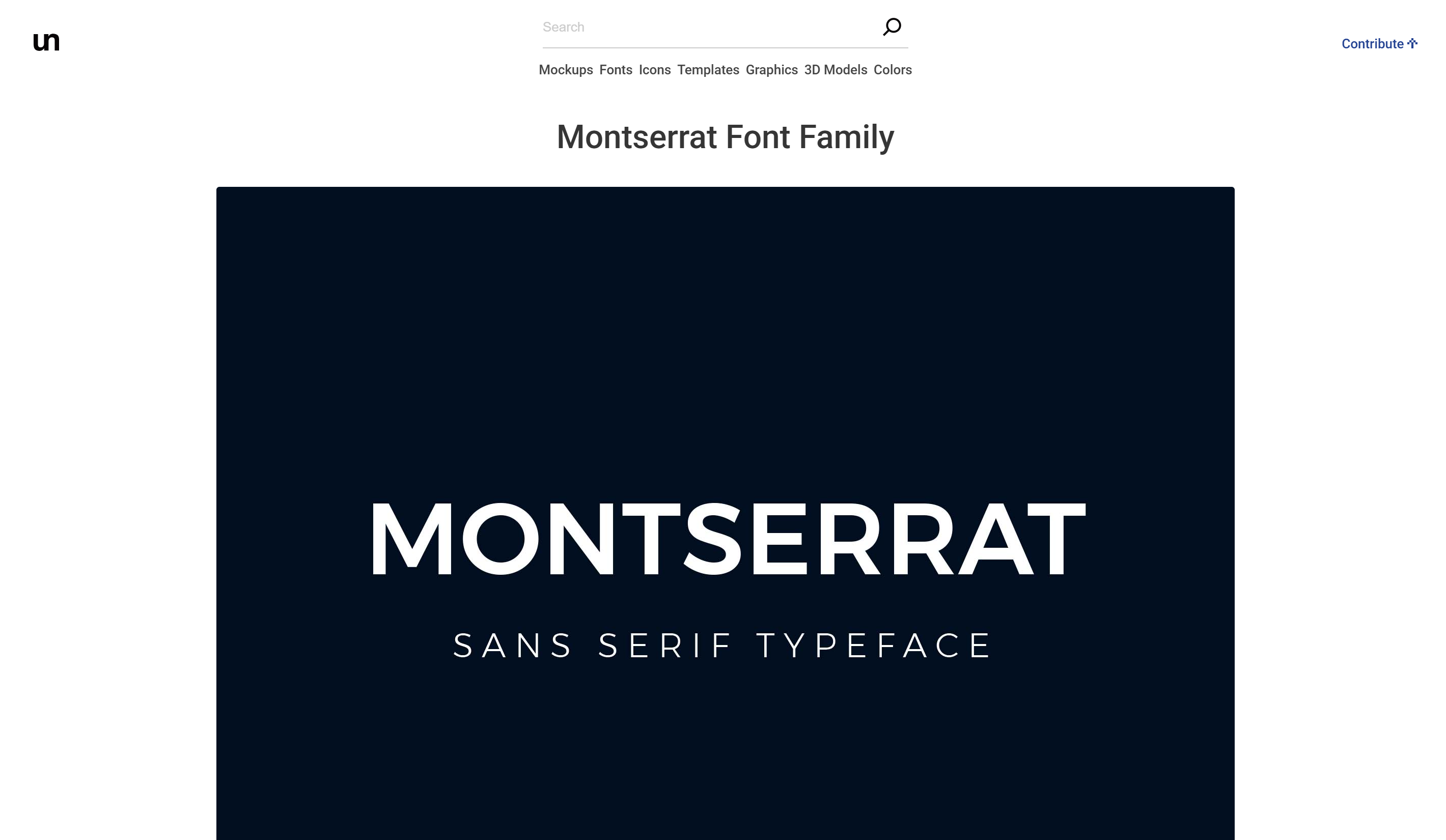 Interface of Unblast - another best platform to get the Montserrat black Font