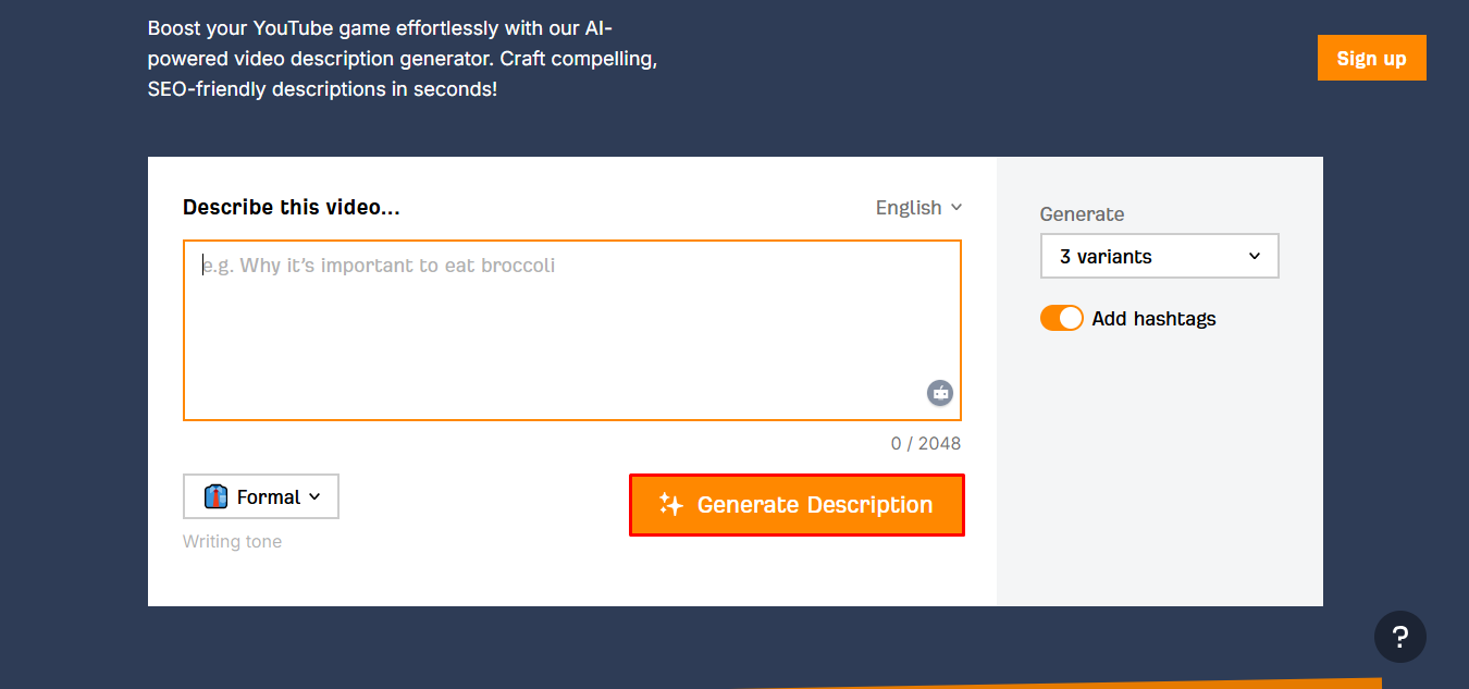 Ahrefs - an easy-to-use video description AI generator
