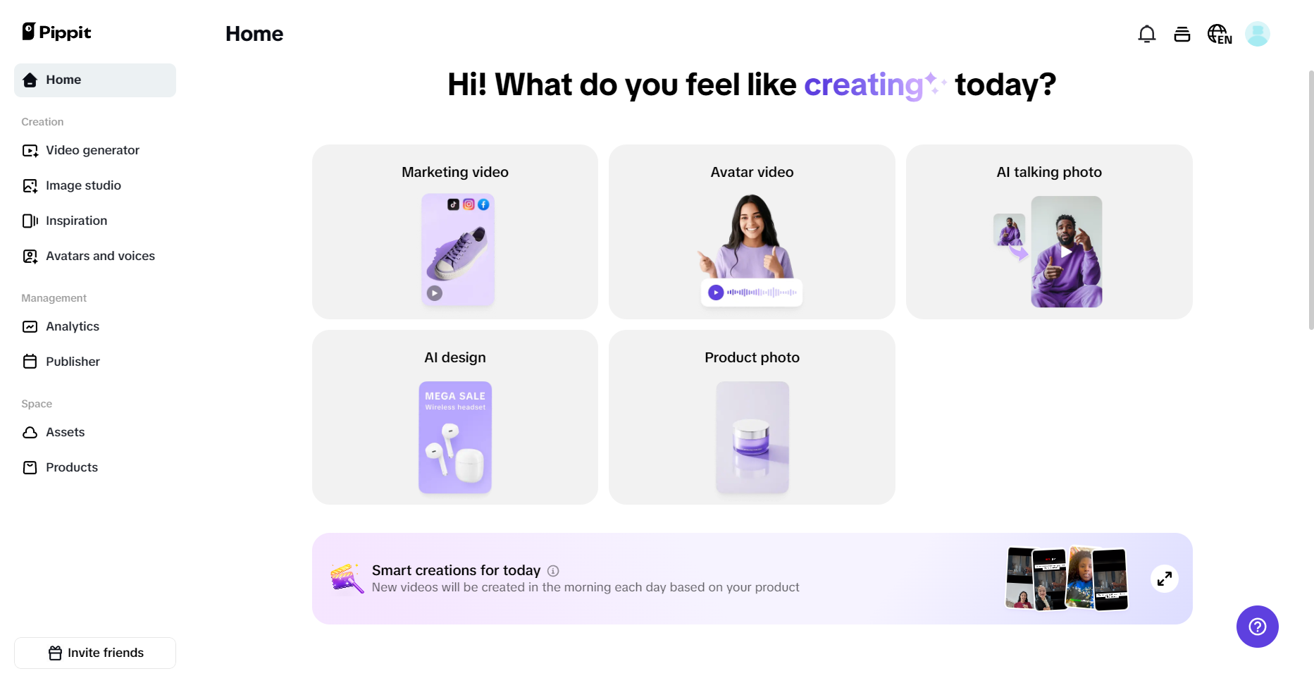 Pippit homepage