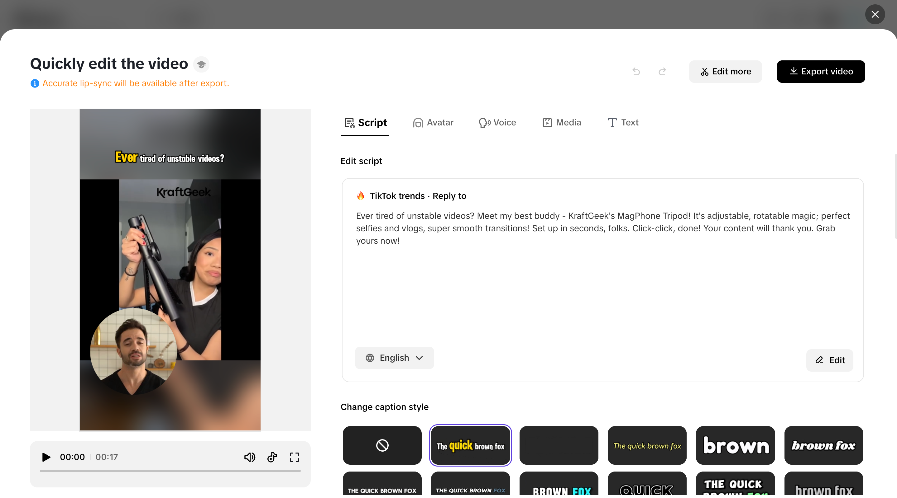 Edit and refine your video