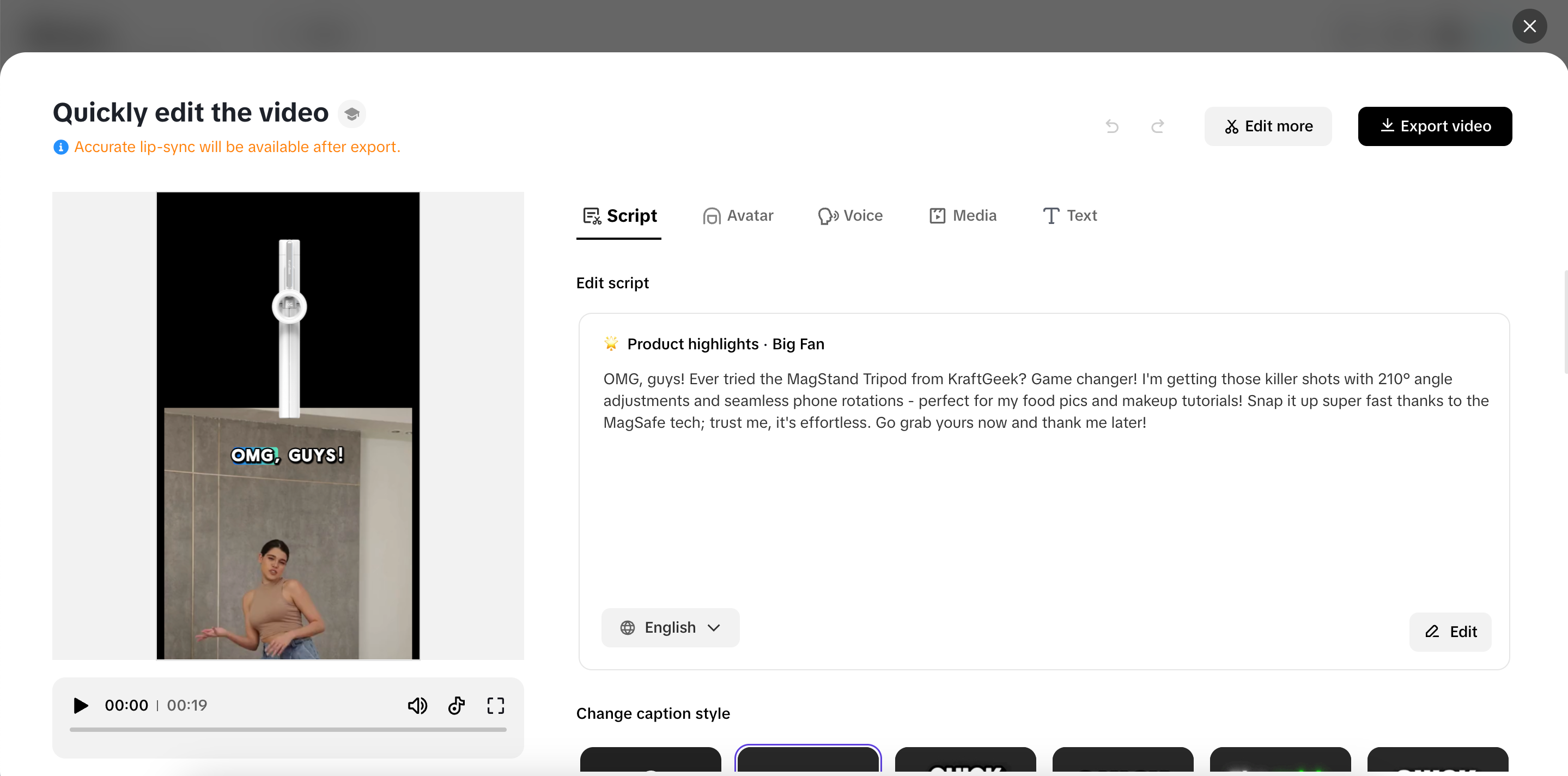 Edit and customize your video