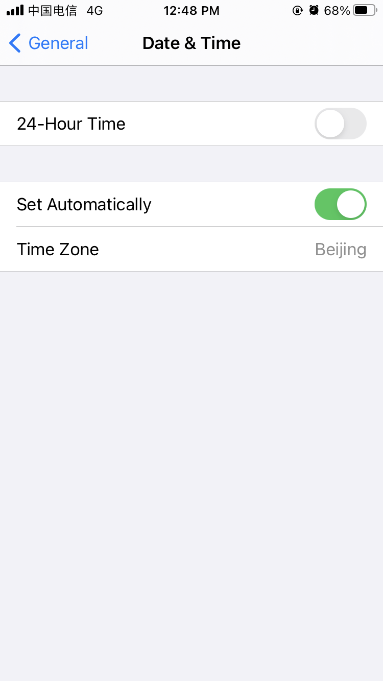 iOS系統中的自動時間設定